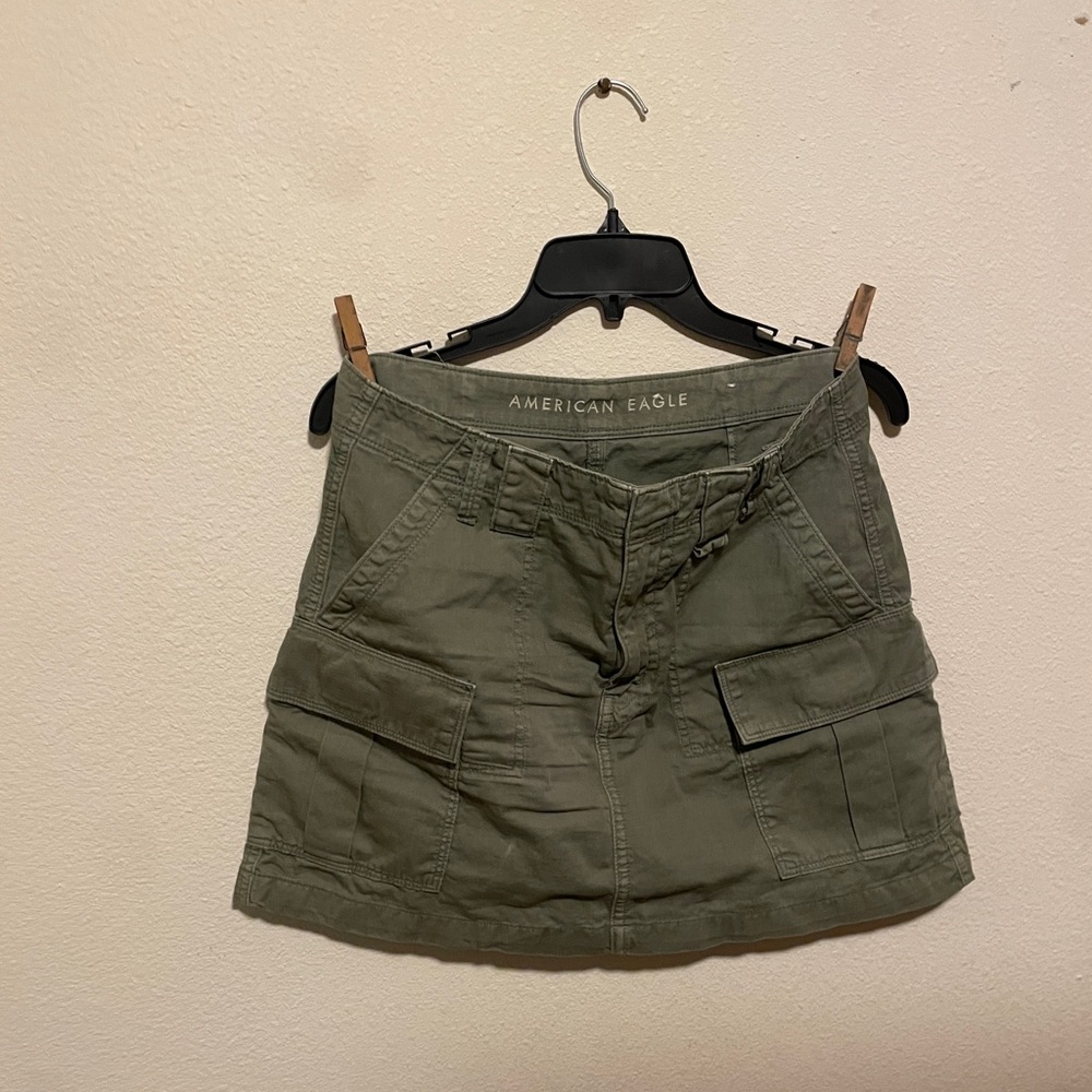 American Eagle Green Cargo Mini Skirt